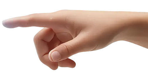Sleek White Ceramic Robotic Hand pointing left